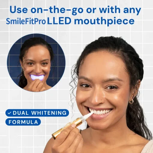 SmileFitPro™ Extra-Strength Teeth Whitening Serum Pen + Dual-Peroxide Formula & Xylitol