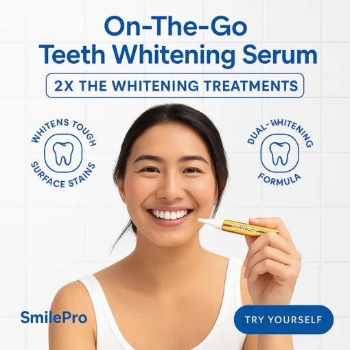 SmileFitPro™ Extra-Strength Teeth Whitening Serum Pen + Dual-Peroxide Formula & Xylitol